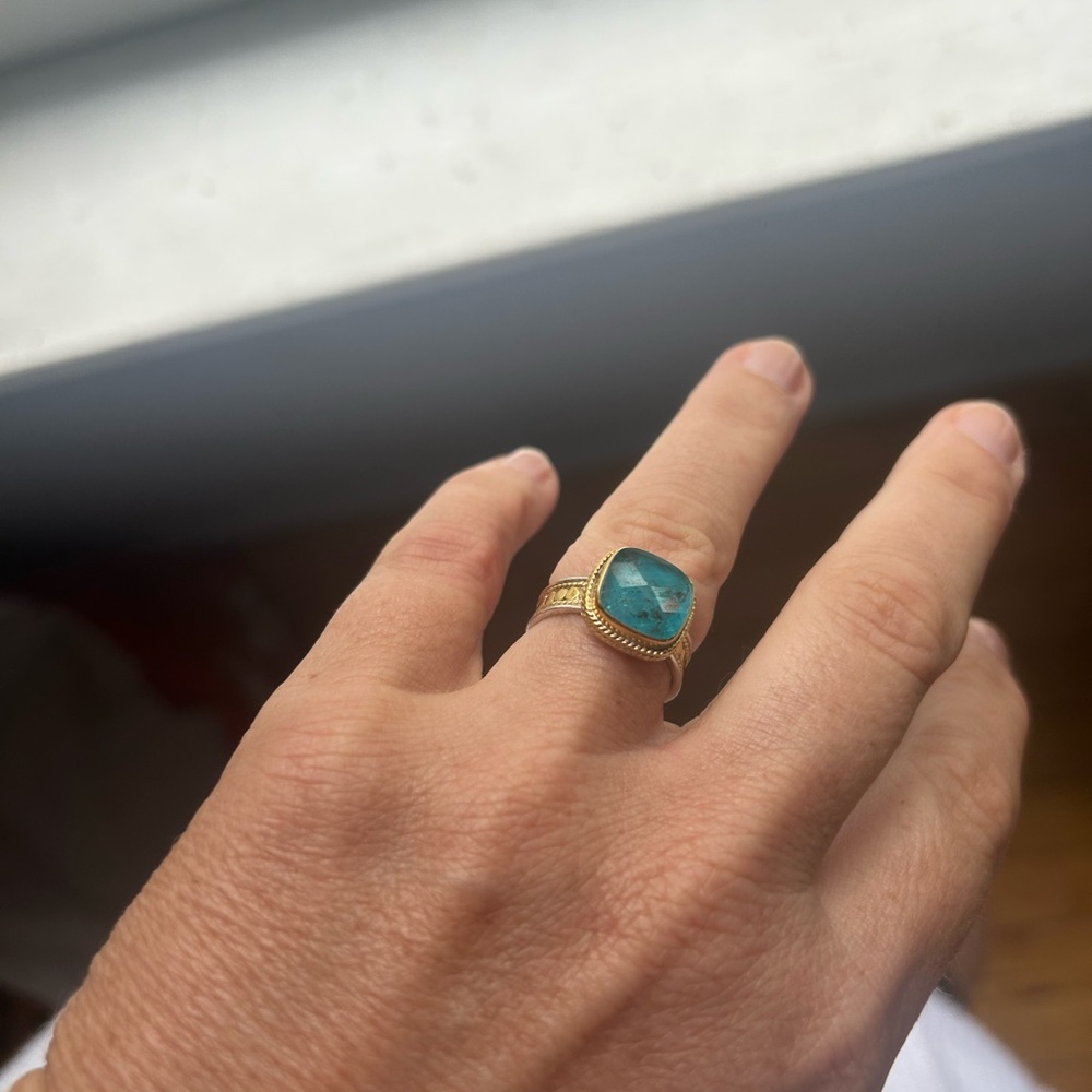 Anna Beck Malachite Ring size 6.5
